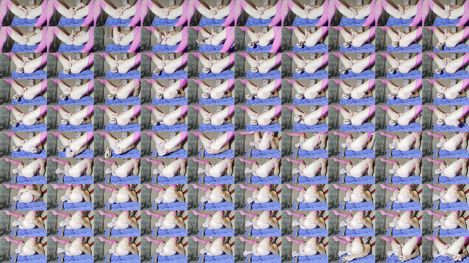 Hot twink in pink had hard flowing anal orgasms with his legs up stuffing multiple dildos deep inside him 预览图