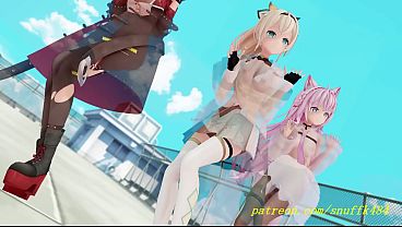 noVR mmd IrohaKoyoriChloe Dance 3d hololive Hentai