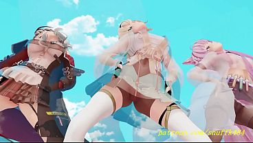 noVR mmd いろはこよりクロエ ダンス 3d ホロライブ変態