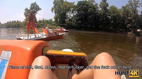 HUNT4K. Gorgeous chick gets naked and does it with boy next to hubby