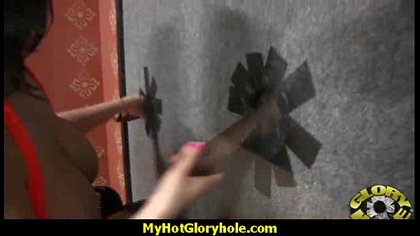 Hottie sucks and fucks black cock for cusmhot at gloryhole 13