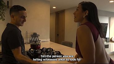 Homemade threesome: The cuckolded wife catches her husband cheating with her neighbor, and they both end up fucking him and giving him a facial creampie by cumming in her mouth.