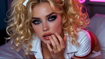 Provocative Nurse in Tight Uniform: Hard Fuck and Cum on Face AI Generated