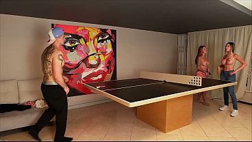 My boyfriend is betting me on his game and he has to watch me have sex with his friend and his girlfriend - Ambar Prada