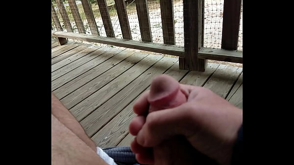 Amateur Old Guy Masturbating On Porch