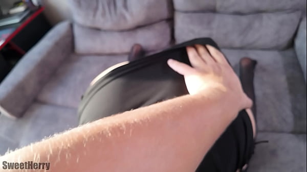 Sly stepmom in stockings, standing on all fours and wants me to fuck her after a blowjob