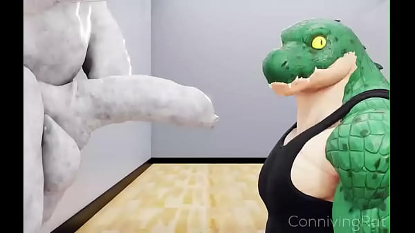 Furry Crocodile suckling Greek statue