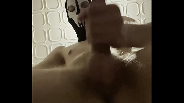 7 inch (18cm) Hot Cock owned by a Masked Slim Twink. Flashlight intense masturbation, Moaning.