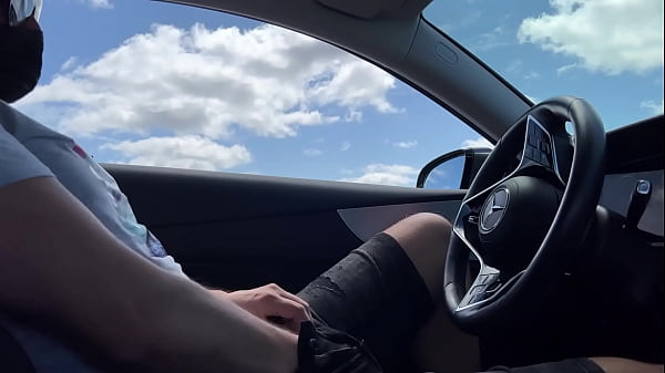Risky blowjob in a public parking lot