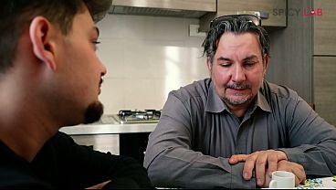 Bisex stepson gets his first anal in a pervert threesome 2 min