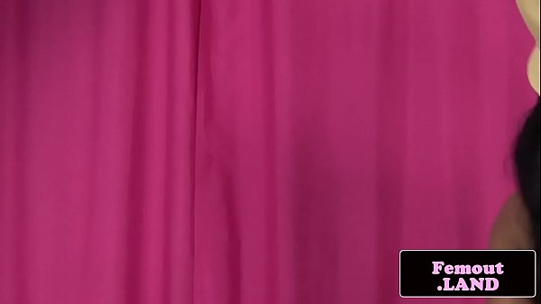 Adorable tgirl jerks her cock in closeup