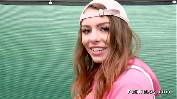 Shy teen fucks outdoor for money