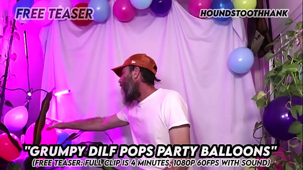 thumb grumpy dilf pops party balloons