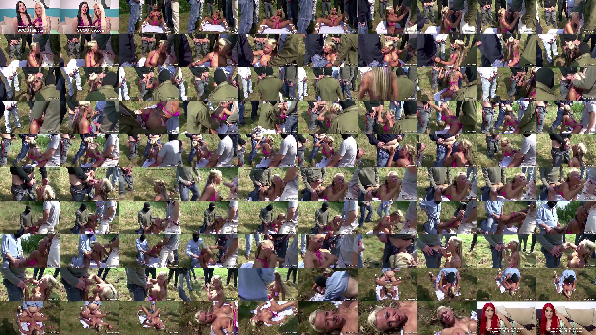 German Teen in Outdoor Gangbang with 13 Stranger 预览图