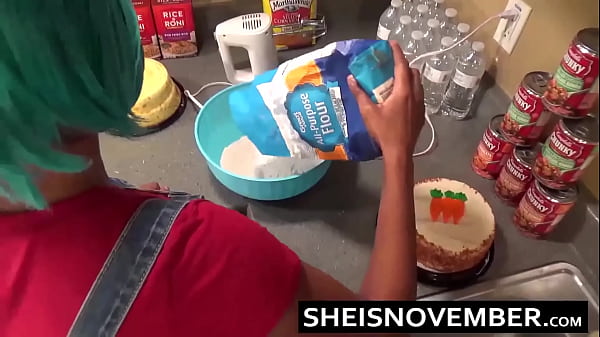 I'm Blasting Hot Cumshot Cum Load Into My Slut Stepsister Hungry Mouth From Point Of View Blowjob And Taboo Sex In The Kitchen, Sexy Black Whore Sheisnovember Saggy Big Boobs Udders And Round Areolas Exposed For Stepbrother By Msnovember