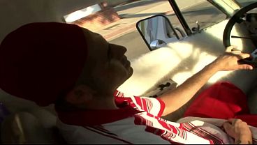 Both ladies keep their fishnets on for added traction as he takes them from behind before...