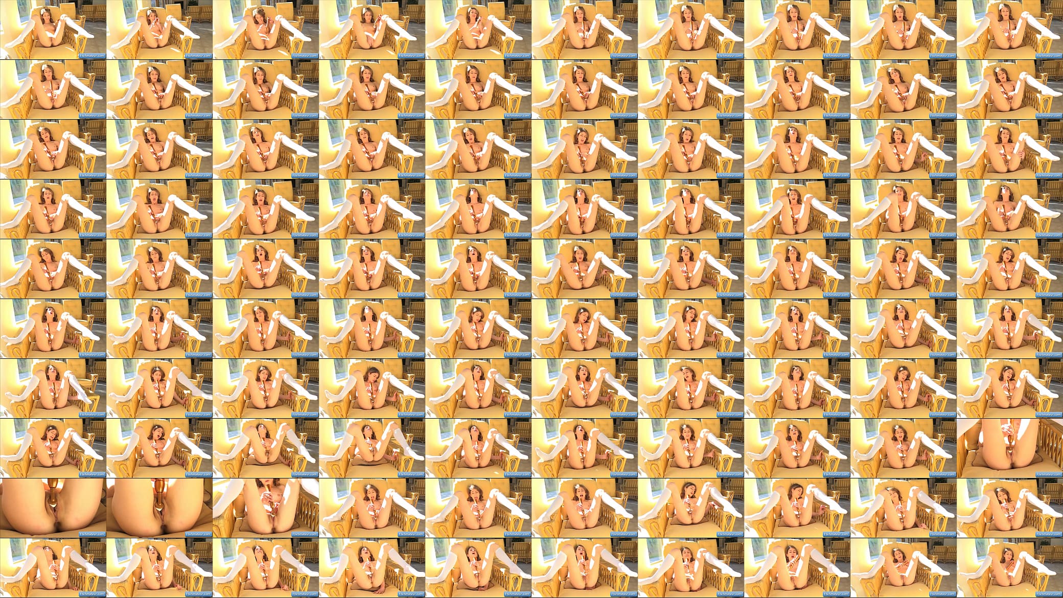Lovely and horny blonde teen amateur Kristen fuck her pussy with gold sex vibrator 预览图