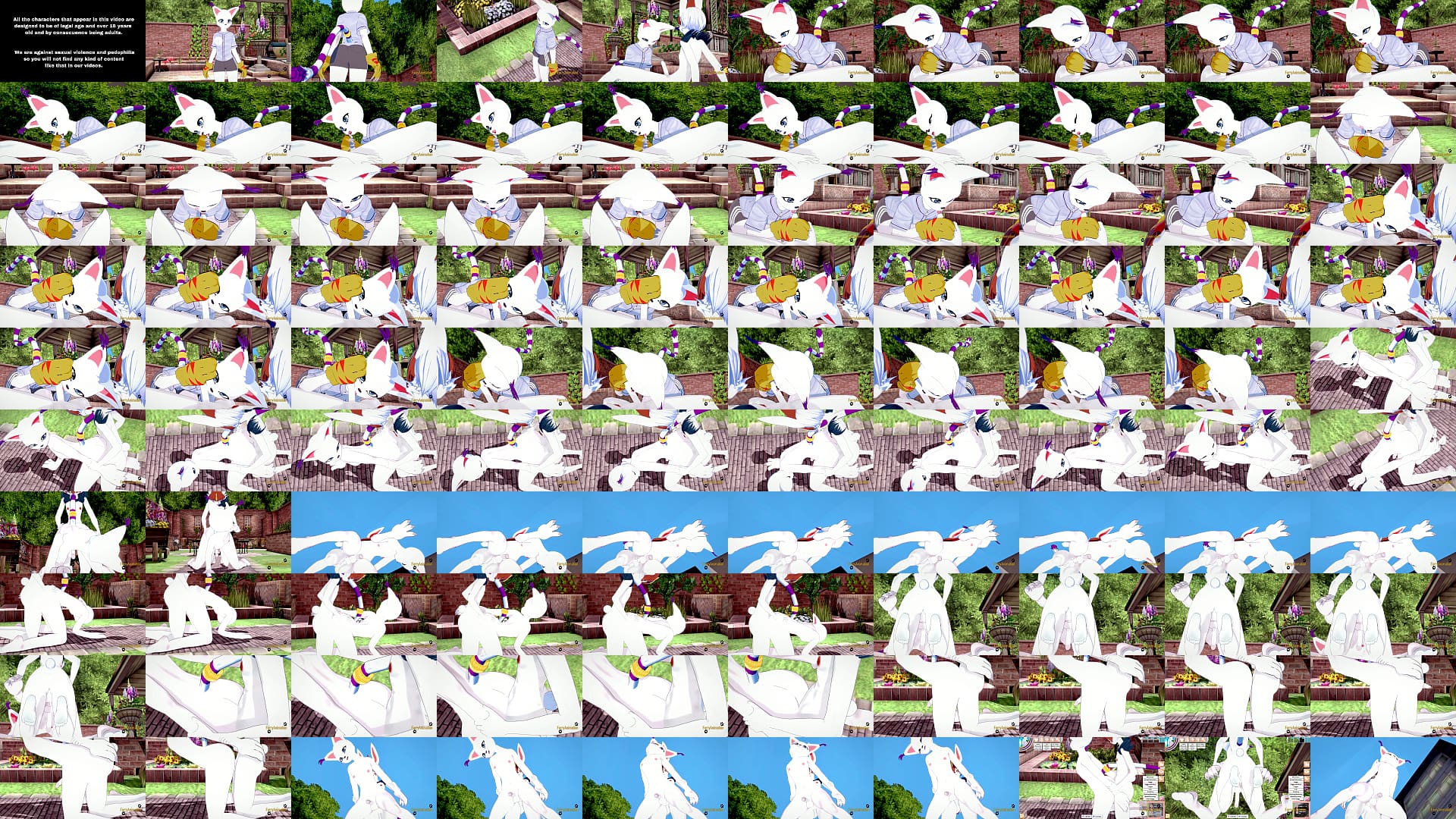 Digimon Pokemon Furry Yaoi Yiff 3D - Cinderace x Gatomon blowjob and fucked with creampie in his ass - Japanese anime manga 预览图