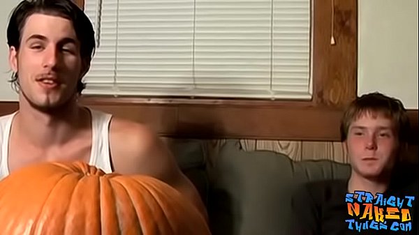 Download Video - Deviant straight guys are fucking a pumpkin and masturbating