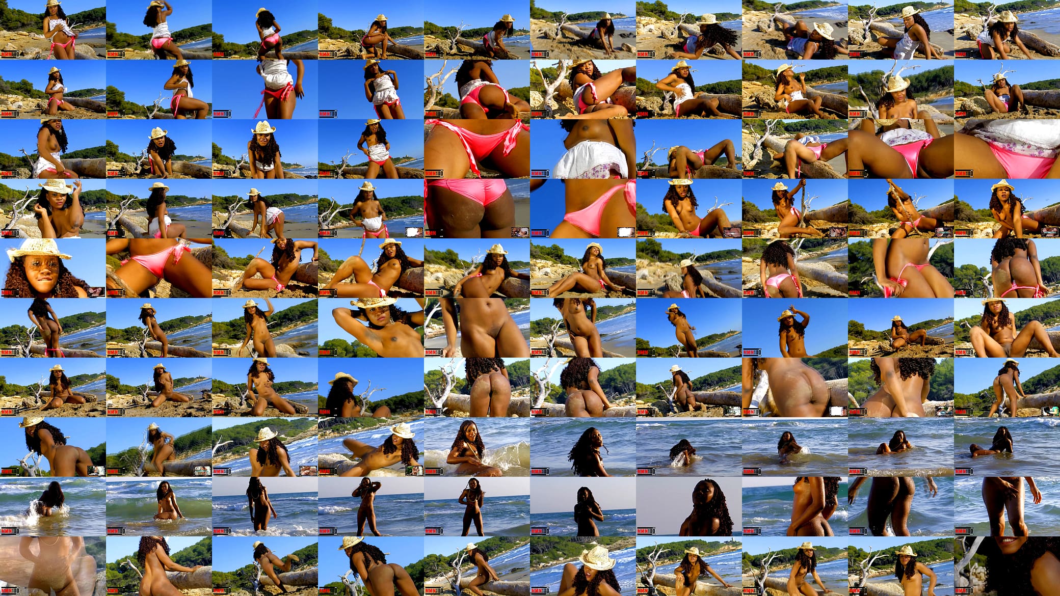Hot black Nancy Love stripping by the sea 预览图