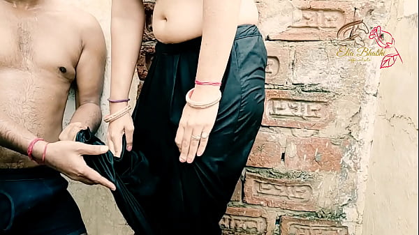 Neighbor fucks in the outdoor while taking a bath in the rain