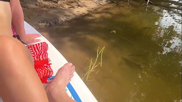 Brunette with Natural Tits and Big Ass Enjoys Sex in Nature by a Beautiful River Outdoor - Amateur Couple POV Sex
