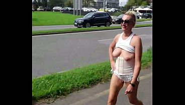 German Prostitute Milf Sandra show her tits cardriver Summer 2025