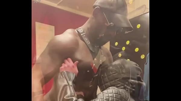Black Bodybuilder Dominates White Leather Clad Sub in Nipple Play Scenes