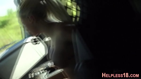 Helpless teen sucks cock