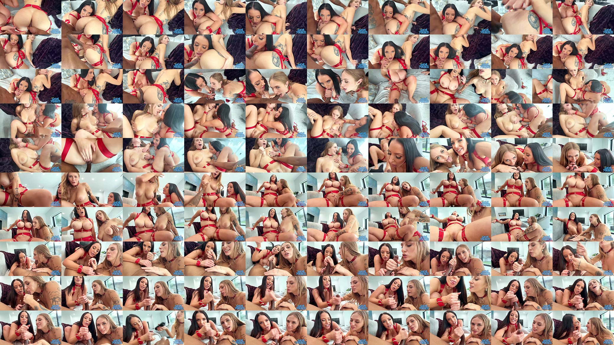 Big Titty Pornstar Threesome with Angel Youngs &amp; Angela White Sharing a Big Hard Dick 预览图