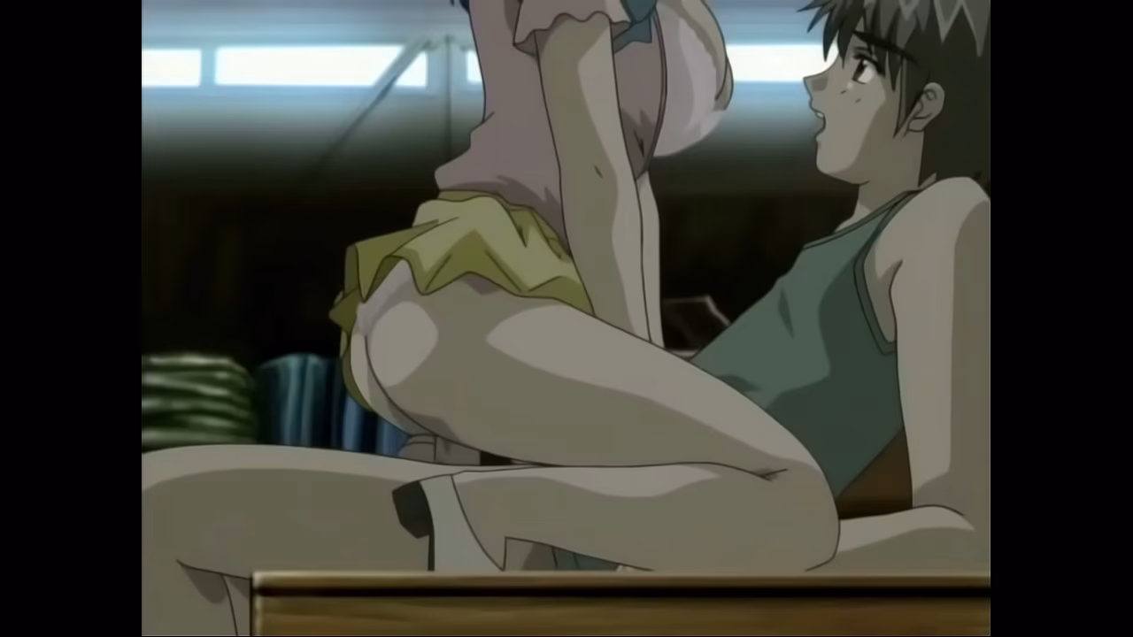 Hentai teen fucks babe on the job