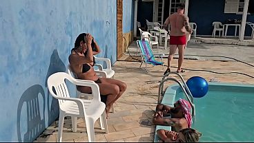 I slipped away quietly and went to have sex with the two hot girls who were watching me by the pool. And to my surprise, one of them was trans!