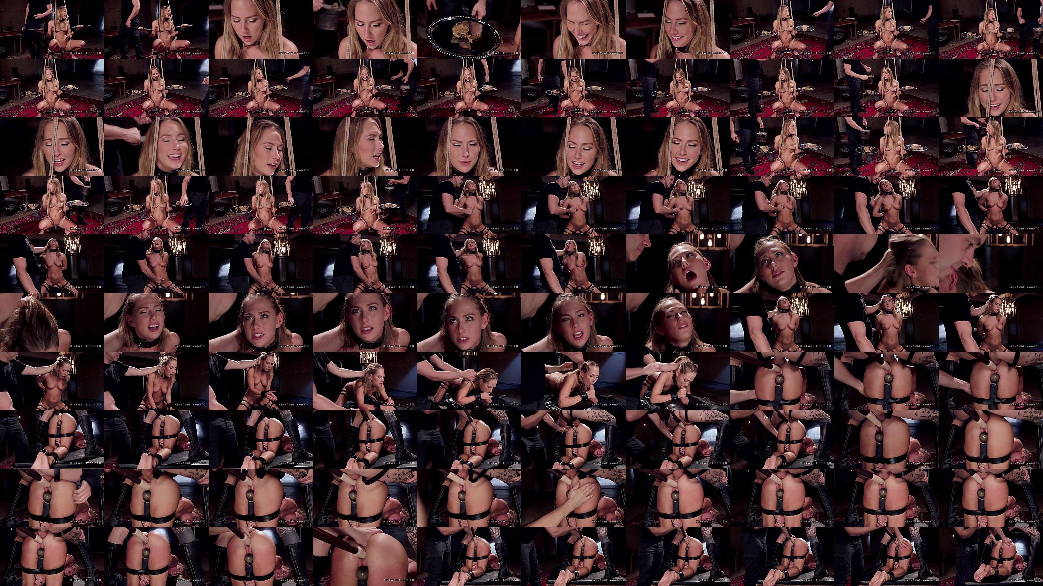 Bound blonde gets double penetration 预览图