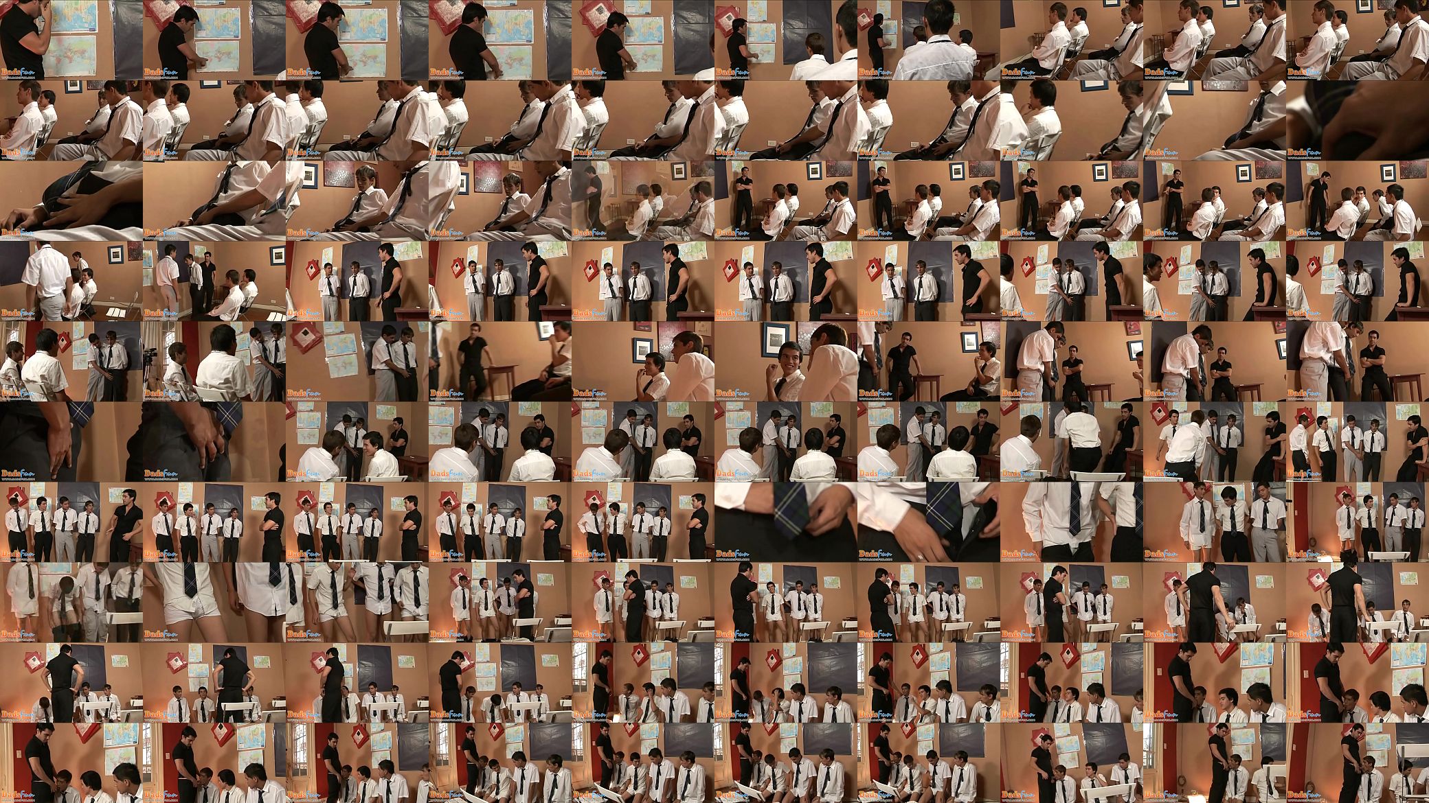 Cute twink students team up to blow their teacher 预览图