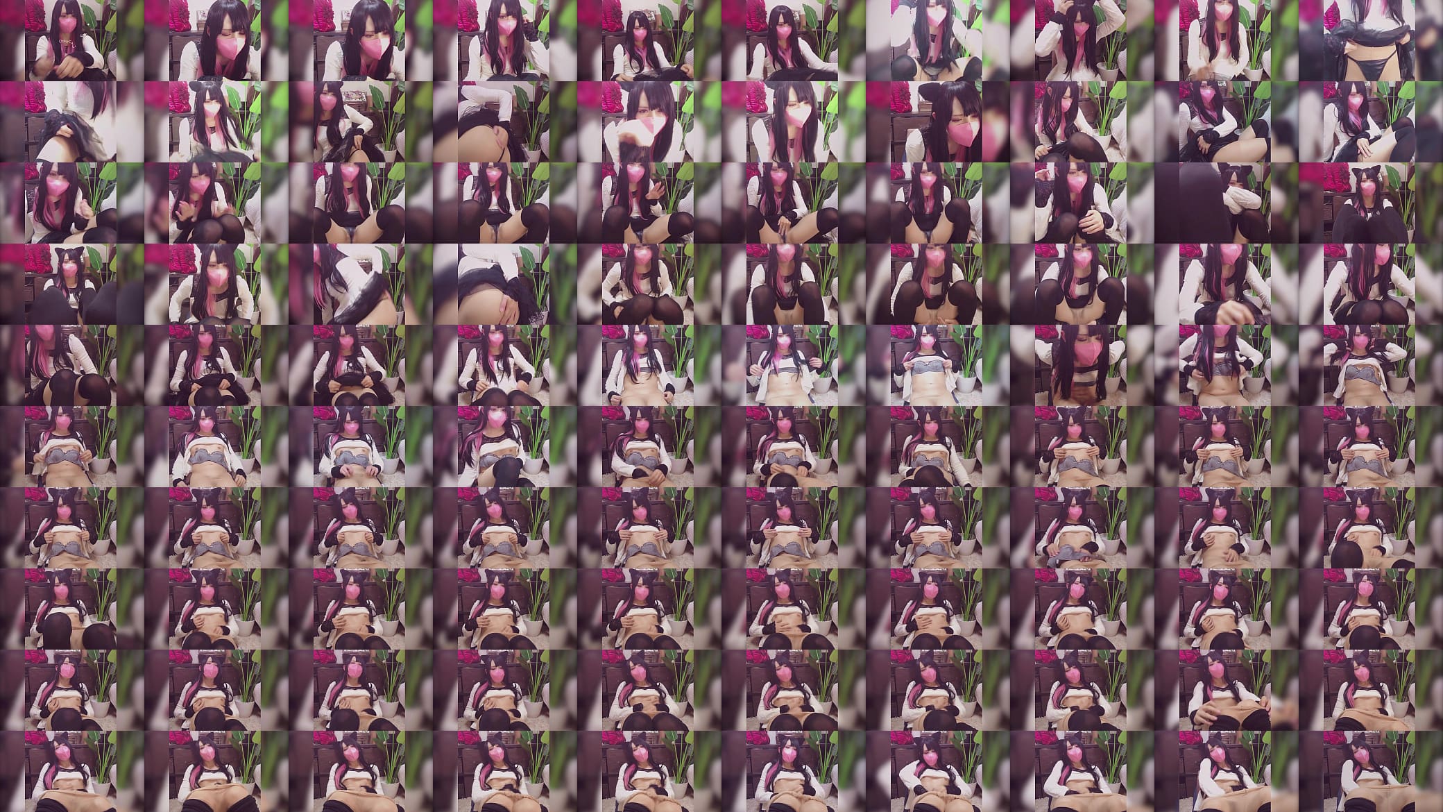 ひもパンを履いたネコ耳男の娘が配信しながらオナニーする動画 预览图