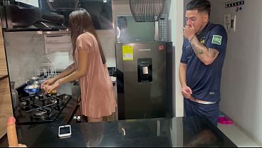 with the maid in the kitchen
