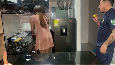 with the maid in the kitchen