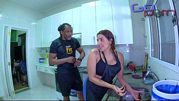 Maid tries to keep her job by giving her tight Latina pussy to the American.