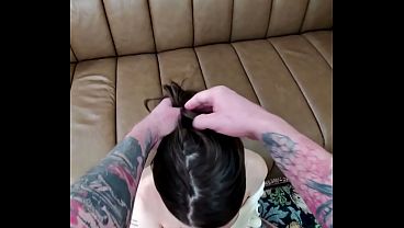 Trans Babe Services my Big Cock - POV Blowjob and Facefucking - Asia Belle, Steve Rickz
