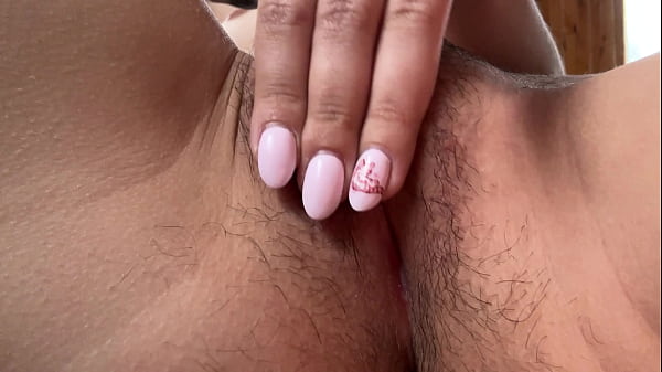 Close up of wet hairy pussy