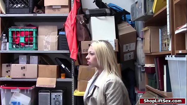 Blonde thief rammed by security officer