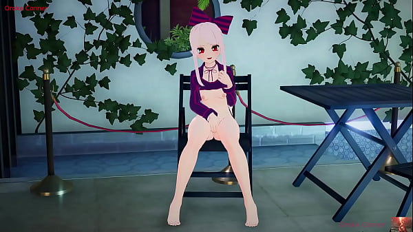 White-Haired Beauty Masturbates at Outdoor Pool, Squirts Until the Water Rises