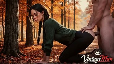 I love autumn and sucking grandpa's cock in the bushes [AI]