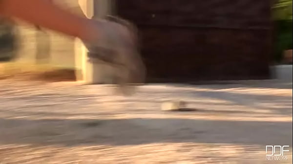 Running with her shapely legs!