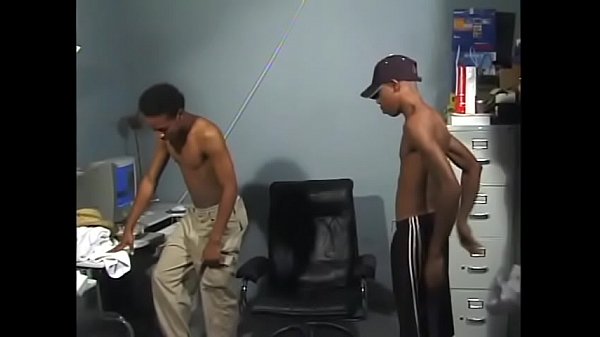 Download Video - Young black male takes thick black cock up his ass in office