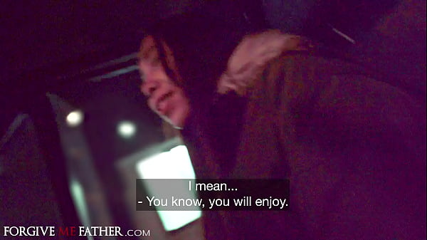 Big ass Asian hitchhiker blowjob and hard fuck in van after public pick up