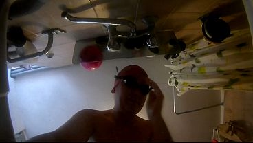 Nicoletta from Above in Her Bathroom