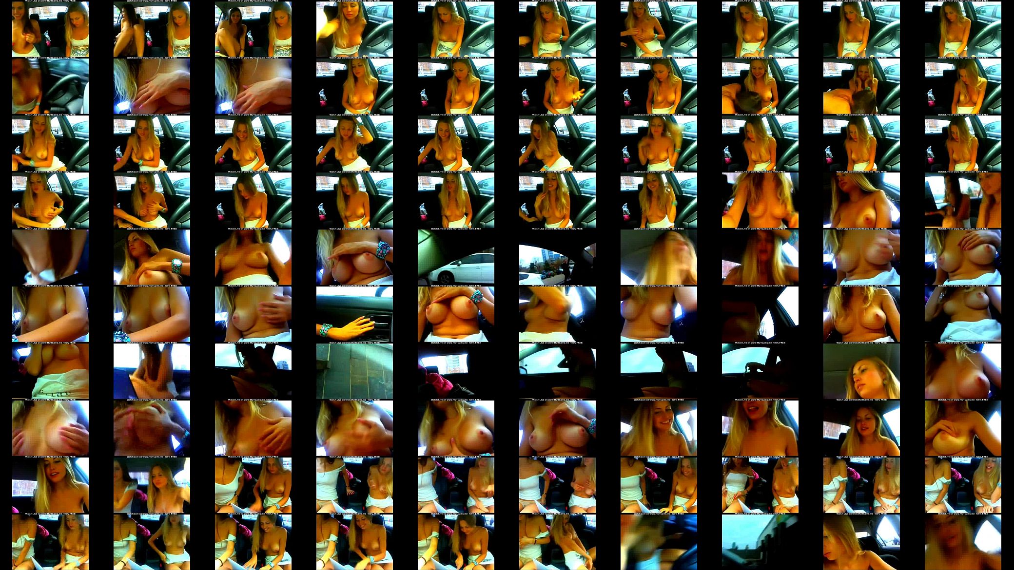 Sexy Busty Blonde And Brunette In Car 预览图