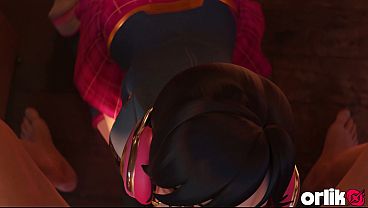 d va bad girl academy night shift at club amp creampie ending overwatch d animation 