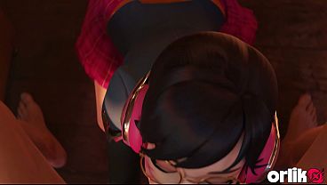D.va バッドガールアカデミー - クラブでの夜勤とクリームパイエンディング | オーバーウォッチ 3Dアニメーション